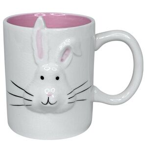 NEW Whimsey Home by Magenta Pink Interior 12 oz Bunny Rabbit Mug